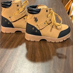 U.S. Polo Assn. Kids Camel and Navy Boots